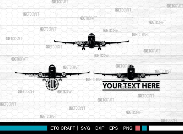 Airplane Monogram, Airplane Silhouette, Airplane SVG, Plane Svg, Air Transportation Svg, SB00035 SVG ETC Craft 