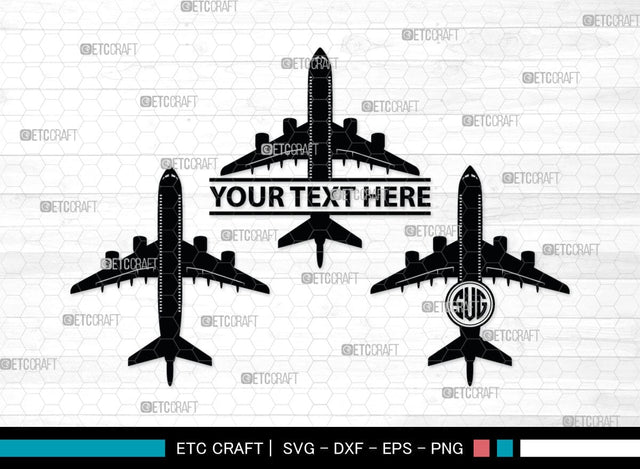 Airplane Monogram, Airplane Silhouette, Airplane SVG, Plane Svg, Air Transportation Svg, SB00035 SVG ETC Craft 