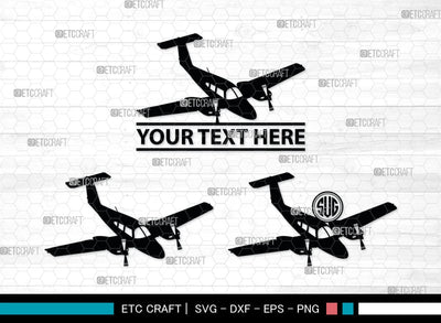 Airplane Monogram, Airplane Silhouette, Airplane SVG, Plane Svg, Air Transportation Svg, SB00035 SVG ETC Craft 