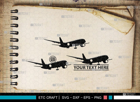 Airplane Monogram, Airplane Silhouette, Airplane SVG, Plane Svg, Air Transportation Svg, SB00035 SVG ETC Craft 
