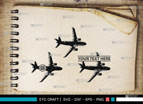 Airplane Monogram, Airplane Silhouette, Airplane SVG, Plane Svg, Air Transportation Svg, SB00035 SVG ETC Craft 