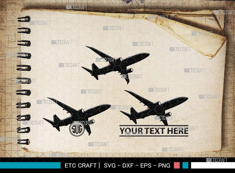 Airplane Monogram, Airplane Silhouette, Airplane SVG, Plane Svg, Air Transportation Svg, SB00035 SVG ETC Craft 