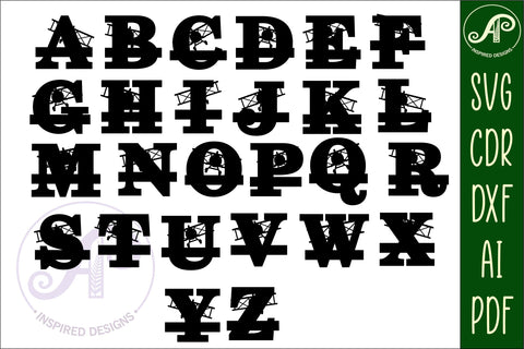 Airplane monogram letter bundle Name signs SVG 3 layer SVG APInspireddesigns 