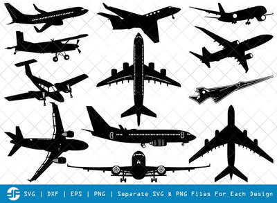 Airplane SVG Cut Files | Flying Plane Silhouette Bundle | Transportation Svg SVG ETC Craft 