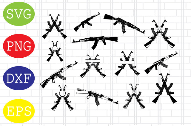 AK-47 SVG, AK47 SVG, Gun, Rifle Svg SVG DigitalSvgFiles 