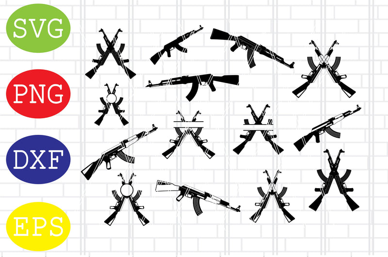 AK-47 SVG, AK47 SVG, Gun, Rifle Svg SVG DigitalSvgFiles 