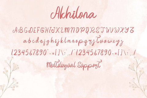 Akhilona Font Prasetya Letter 