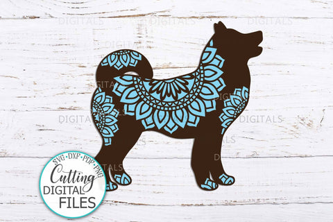 Akita Inu Layered Mandala Dog sign svg dxf cut out template SVG kartcreationii 
