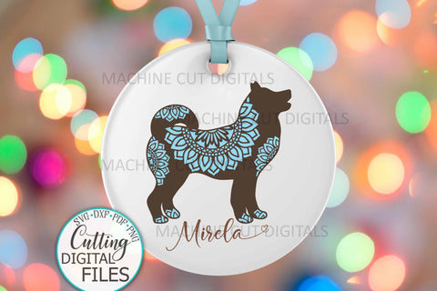 Akita Inu Layered Mandala Dog sign svg dxf cut out template SVG kartcreationii 