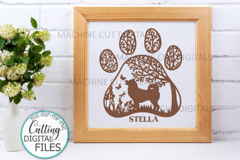 Akita Inu Paw Dog round sign svg dxf pdf cut out file SVG kartcreationii 