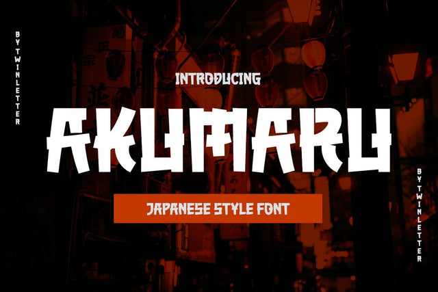 AKUMARU - Japanese style font Font twinletter 