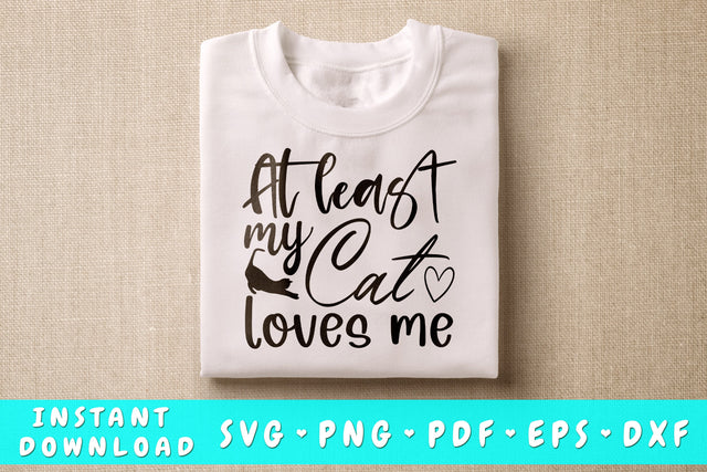 Al Least My Cat Loves Me SVG, Anti Valentine's Day SVG SVG HappyDesignStudio 