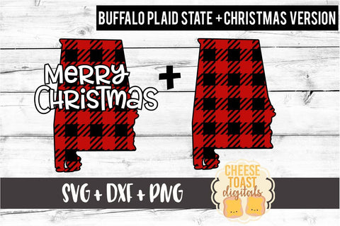 Alabama - Buffalo Plaid State - SVG PNG DXF Cut Files SVG Cheese Toast Digitals 