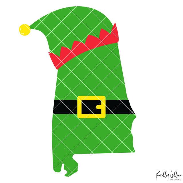 Alabama Elf State SVG Kelly Lollar Designs 
