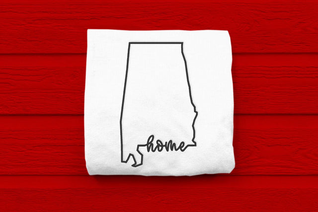 Alabama Home State Outline Embroidery Embroidery/Applique DESIGNS Designed by Geeks 