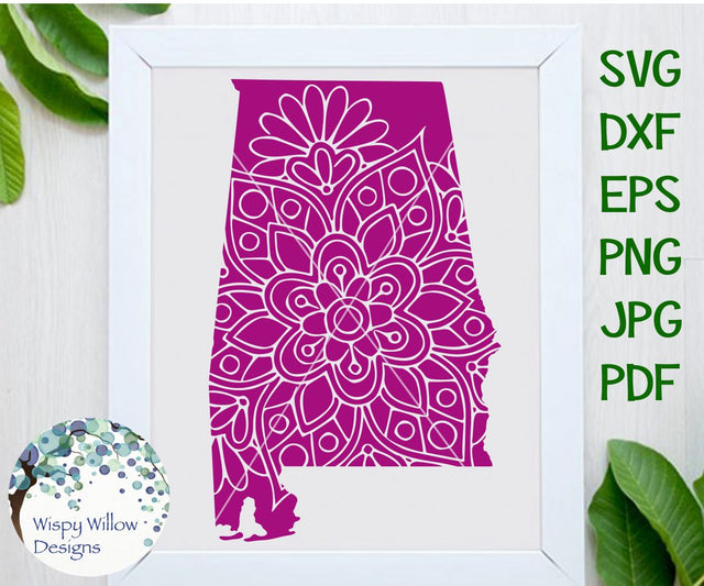Alabama Mandala SVG Wispy Willow Designs 