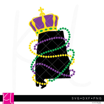 Alabama Mardi Gras State SVG Kelly Lollar Designs 