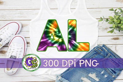 Alabama Mardi Gras Tie Dye PNG Sublimation Greedy Stitches 