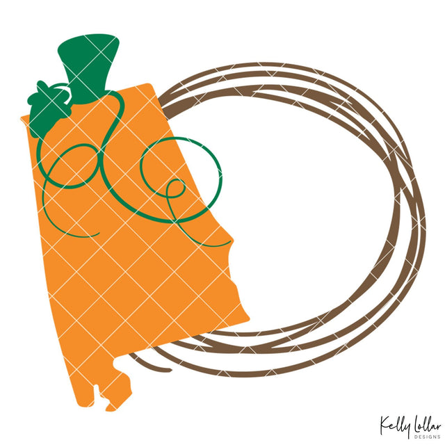 Alabama Pumpkin Frame SVG Kelly Lollar Designs 