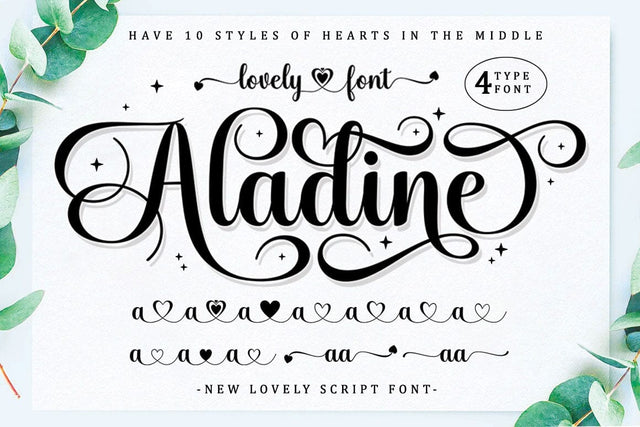 Aladine Lovely Script Font Font BungStudio 