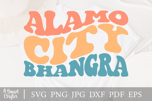 Alamo City Bhangra svg, wavy style svg, EPS PNG Cricut Instant Download SVG Fauz 