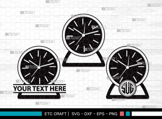 Alarm Clock Monogram SVG Cut File | Alarm Svg | Clock Svg | Time Svg | Morning Clock Svg | Alarm Clock Clipart SVG ETC Craft 