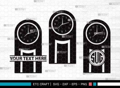 Alarm Clock Monogram SVG Cut File | Alarm Svg | Clock Svg | Time Svg | Morning Clock Svg | Alarm Clock Clipart SVG ETC Craft 