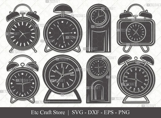 Alarm Clock Silhouette SVG Cut File | Alarm Svg | Clock Svg | Time Svg | Morning Clock Svg | Bundle SVG ETC Craft 