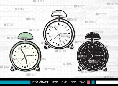 Alarm Clock SVG Cut File | Alarm Svg | Clock Svg | Time Svg | Morning Clock Svg | Alarm Clock Clipart SVG ETC Craft 