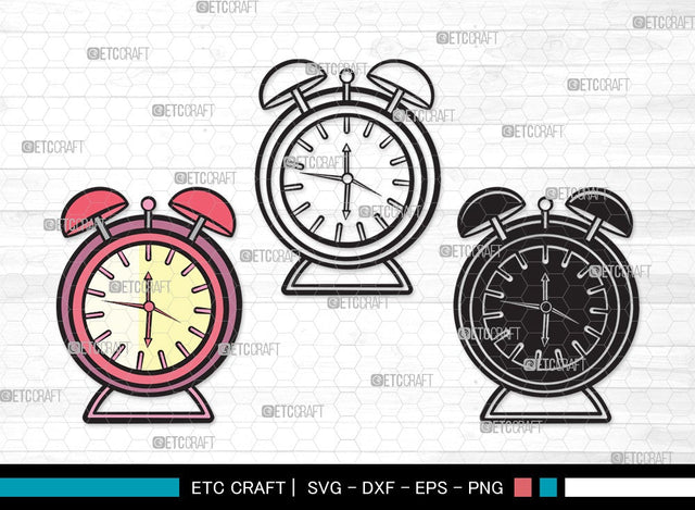 Alarm Clock SVG Cut File | Alarm Svg | Clock Svg | Time Svg | Morning Clock Svg | Alarm Clock Clipart SVG ETC Craft 