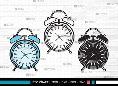 Alarm Clock SVG Cut File | Alarm Svg | Clock Svg | Time Svg | Morning Clock Svg | Alarm Clock Clipart SVG ETC Craft 