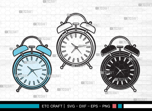 Alarm Clock SVG Cut File | Alarm Svg | Clock Svg | Time Svg | Morning Clock Svg | Alarm Clock Clipart SVG ETC Craft 