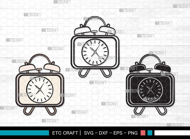 Alarm Clock SVG Cut File | Alarm Svg | Clock Svg | Time Svg | Morning Clock Svg | Alarm Clock Clipart SVG ETC Craft 