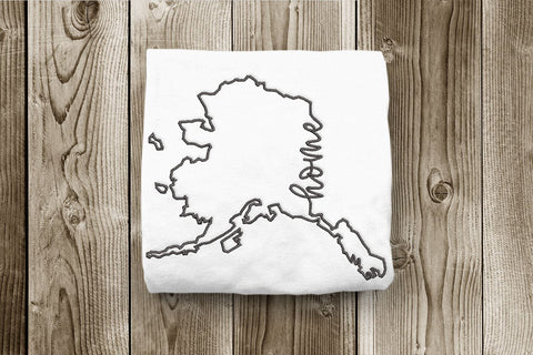 Alaska Home State Outline Embroidery Embroidery/Applique DESIGNS Designed by Geeks 