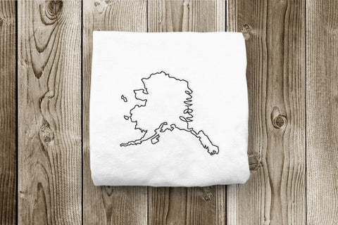 Alaska Home State Outline Embroidery Embroidery/Applique DESIGNS Designed by Geeks 