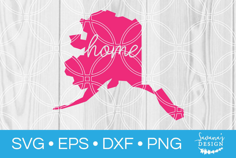 Alaska State with Home SVG SavanasDesign 