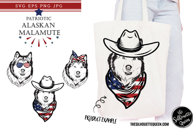Alaskan Malamute Dog Patriotic Cut files and Sublimation SVG Loveleen Kaur 