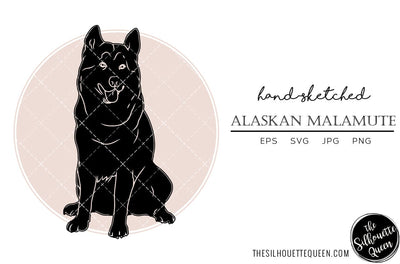 Alaskan Malamute Sketch SVG Loveleen Kaur 