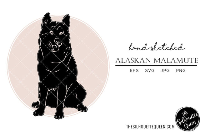 Alaskan Malamute Sketch SVG Loveleen Kaur 