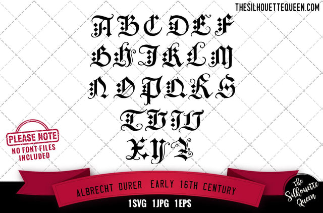 Albrecht Durer Early 16th Century alphabets - ABC letters SVG Loveleen Kaur 