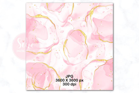 Alcohol Ink and Metallic Gold Digital Paper Backgrounds Set Digital Pattern SineDigitalDesign 