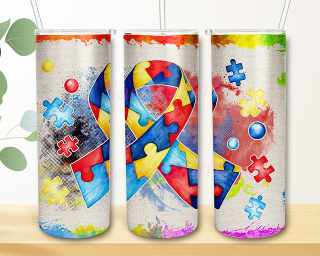 Alcohol Ink Autism 20 oz Skinny Tumbler, Autism Tumbler Wrap, Autism Png,Autism Awareness Png, Tumbler Png,Sublimation Design Sublimation sassyprint 