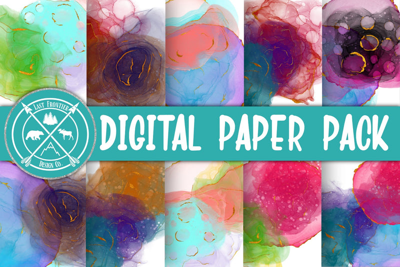 Alcohol Ink Digital Papers Digital Pattern Last Frontier Design Co. 