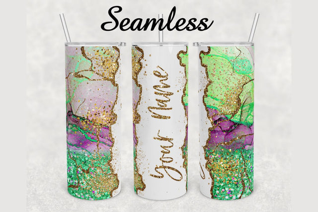 Alcohol Ink Gold Agate Tumbler sublimation design 20 oz skinny tumbler wrap Sublimation BambinaCreations 