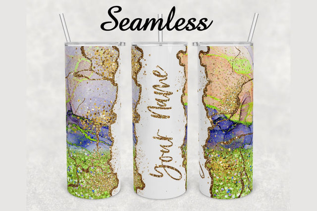 Alcohol Ink Gold Agate Tumbler sublimation design 20 oz skinny tumbler wrap Sublimation BambinaCreations 