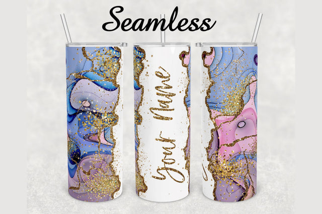Alcohol Ink Gold Glitter Agate Tumbler sublimation design 20 oz skinny tumbler wrap Sublimation BambinaCreations 