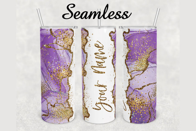 Alcohol Ink Gold Glitter Agate Tumbler sublimation design 20 oz skinny tumbler wrap Sublimation BambinaCreations 