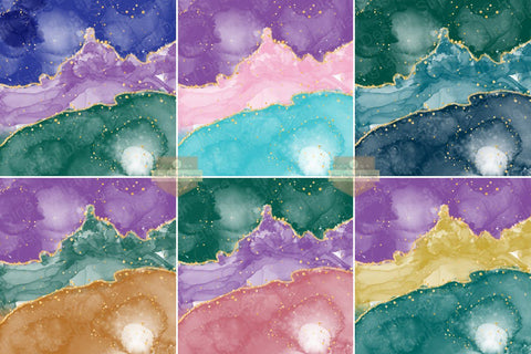 Alcohol Ink Gold Glitter Digital Paper Backgrounds Digital Pattern SineDigitalDesign 