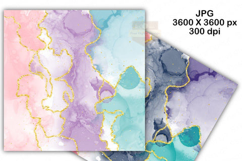 Alcohol Ink Gold Glitter Digital Papers Backgrounds Digital Pattern SineDigitalDesign 