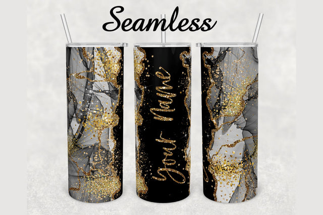 Alcohol Ink Gold Glitter Marble Tumbler sublimation design 20 oz skinny tumbler wrap Sublimation BambinaCreations 
